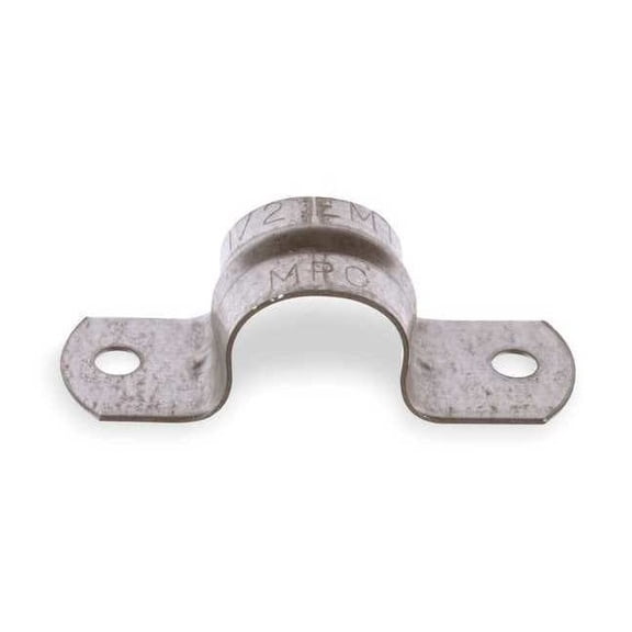 Two Hole Strap, Conduit; EMT Use, 1/2 in, Steel, None 3LV29