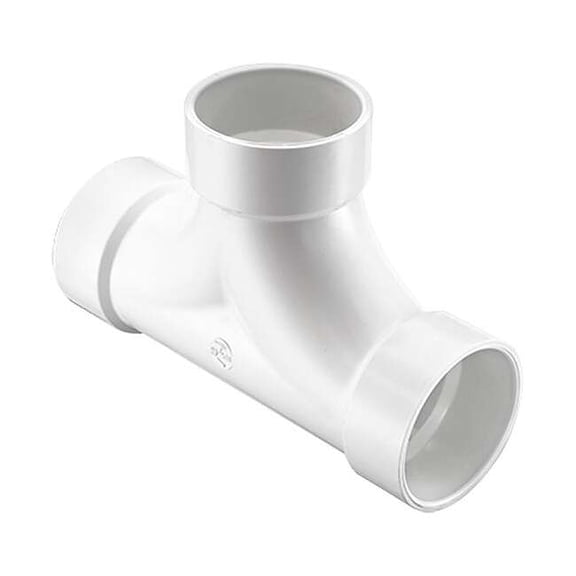 Manufacturer Varies PVC Two Way Cleanout Tee, Socket, 4 in Pipe Size P448-040