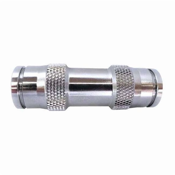 Push-Fit Union Fitting, 3/8 in Tube Size, Brass, Silver