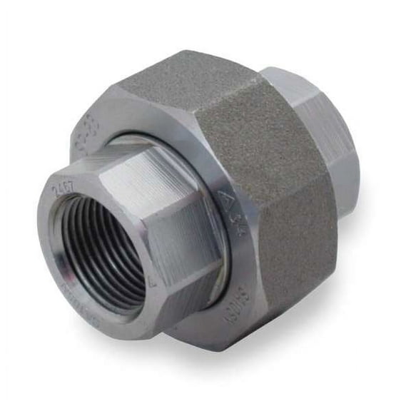 Union Union, 2" Pipe, FNPT, Black Forged Steel, Class 3000