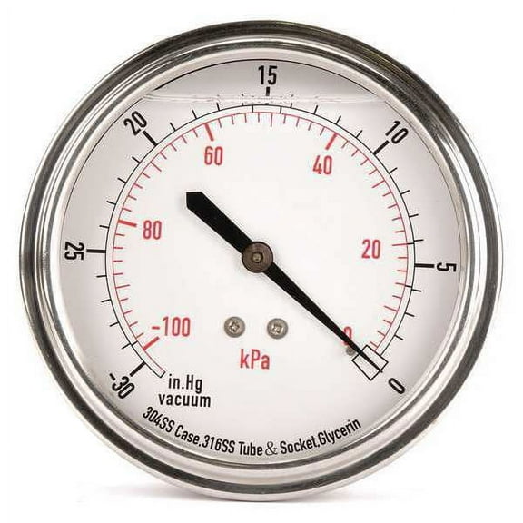 Manufacturer Varies Vacuum Gauge,Liquid Filled,3-1/2 In 4CFU7