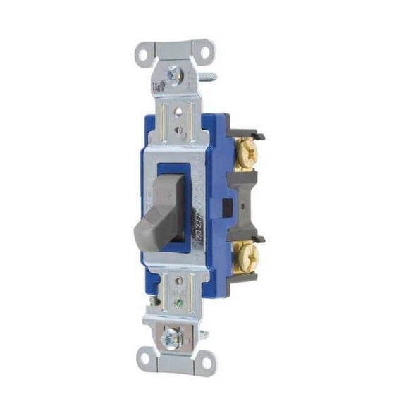 Bryant Wall Switch,15A,Gray,1-Pole Type,Toggle 4801BGRY