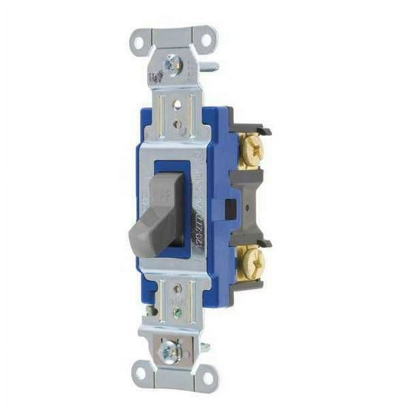 Bryant Wall Switch,15A,Gray,1-Pole Type,Toggle 4801BGRY