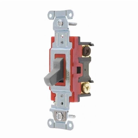Bryant Wall Switch,20A,Gray,4-Way Type,Toggle 4904BGRY