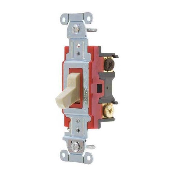 Bryant Wall Switch,20A,Ivory,4-Way Type,Toggle 4904BI