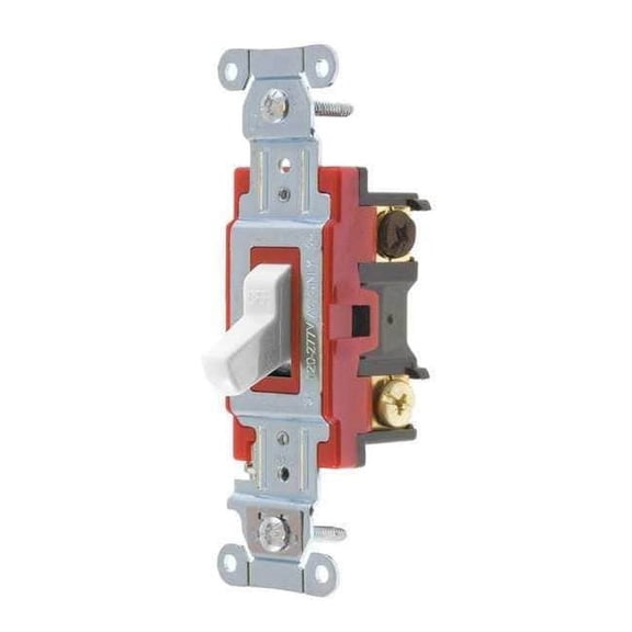 Bryant Wall Switch,20A,White,3-Way Type,Toggle 4903BW