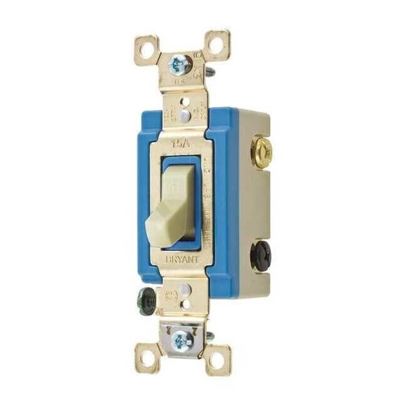 Wall Switch, 2 hp, Toggle, 15 A, Ivory 4804I