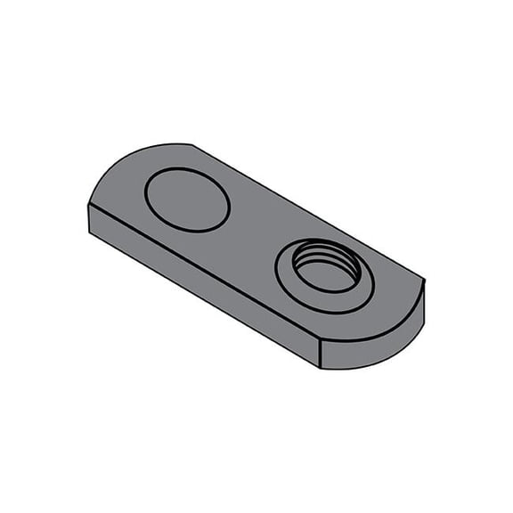 Tab Weld Nut, #10-32, Steel, 0.453 in Wd, 0.64 in Lg, 0.098 in Ht, 1000 PK