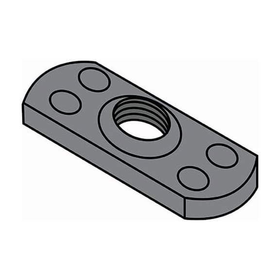 Tab Weld Nut, #10-32, Steel, 0.453 in Wd, 0.64 in Lg, 0.098 in Ht, 1000 PK