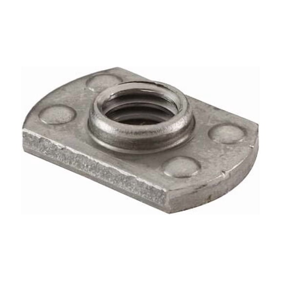 Tab Weld Nut, 3/8"-16, Steel, 0.655 in Wd, 0.999 in Lg, 0.13 in Ht, 1000 PK