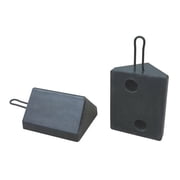 Wheel Chock,Molded Rbr w/Stl Grab,Black 22XW77