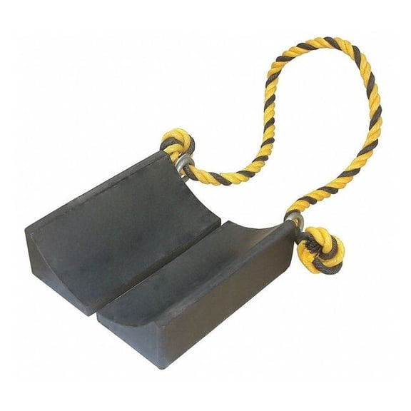 Manufacturer Varies Molded Rubber with Steel Grab Wheel Chock in Black 22XW86