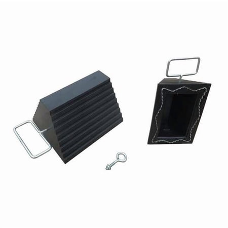 Manufacturer Varies Wheel Chock,Molded Rbr w/Stl Grab,Black 22XW88