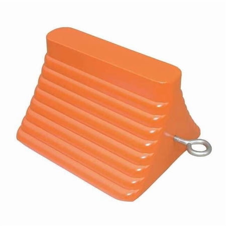 Wheel Chock,Molded Rbr w/Stl Grab,Orange 22XW71