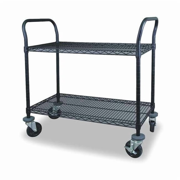 Manufacturer Varies Wire Cart, 2 Shelf, 36x18x39, Black, Caster Dia.: 5" 2HDN6