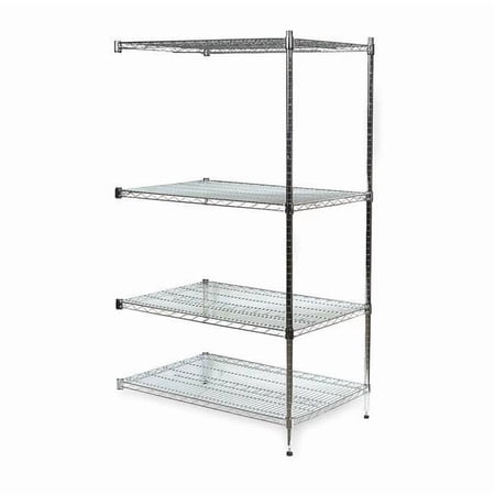 Manufacturer Varies Wire Shelving, 24"D x 48"W x 74"H, 4 Shelves, Chrome 2HGL2