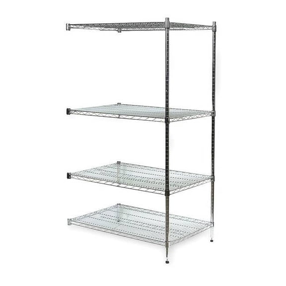 Manufacturer Varies Wire Shelving, 24"D x 60"W x 74"H, 4 Shelves, Chrome 2HGL3