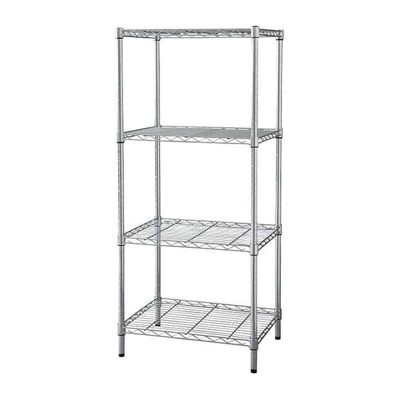 Wire Shelving Unit, 24"D x 72"W x 74"H, 4 Shelves, Chrome