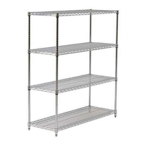 Wire Shelving Unit, 24"D x 36"W x 86"H, 4 Shelves, Chrome