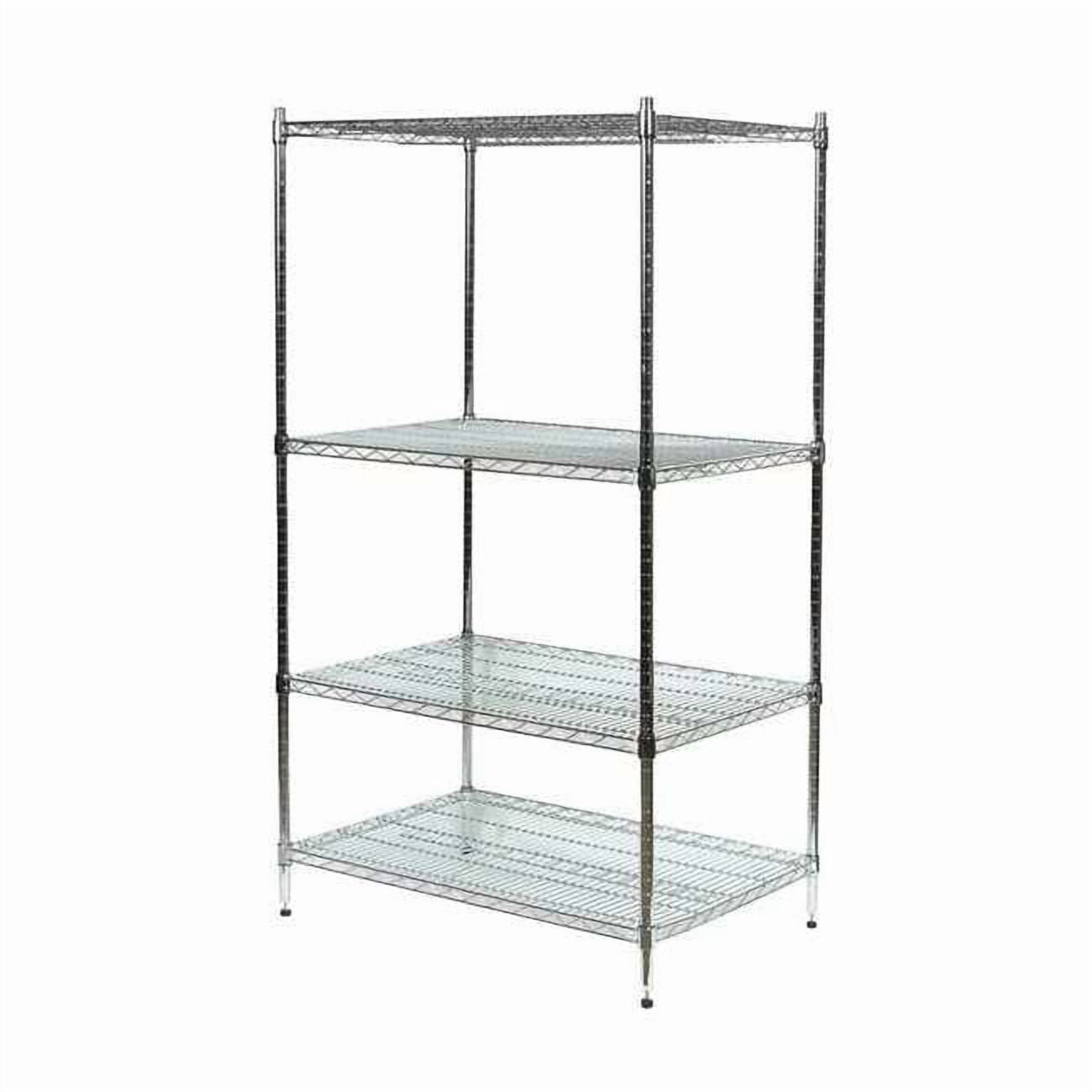 Wire Shelving Unit, 36"D x 72"W x 85"H, 4 Shelves, Chrome 2KPF1