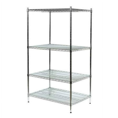 Wire Shelving Unit, 24"D x 48"W x 85"H, 4 Shelves, Chrome 2KPE4