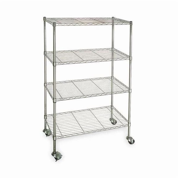 Wire Cart, 4 Shelf,Chrome,36x18x67 In. 3TPA3