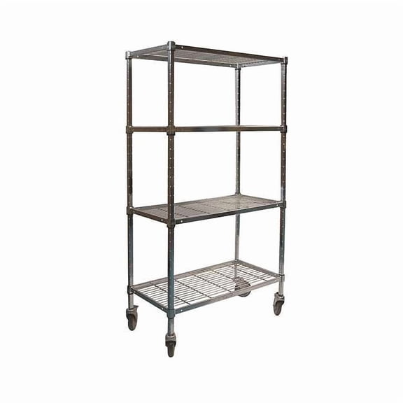 Manufacturer Varies Wire Cart,4 Shelf,72x24x70,Chrome 2HDF3