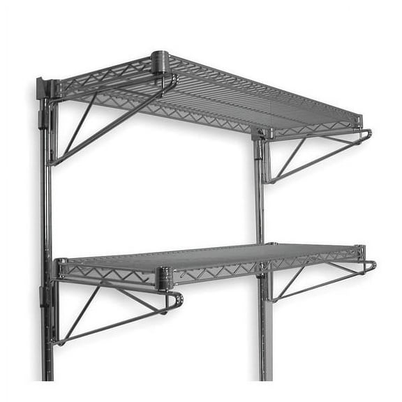 Manufacturer Varies Steel Wire Wall Shelving, 18"D x 60"W x 34"H, Chrome 2HGE6