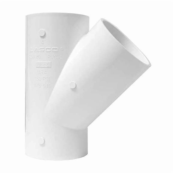 Manufacturer Varies PVC Wye, Socket x Socket, 4 in Pipe Size 475040
