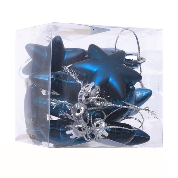 Manufacturer wholesales new Christmas decorations 5cm12pcs electroplated pentagram Christmas tree shaped ball pendant