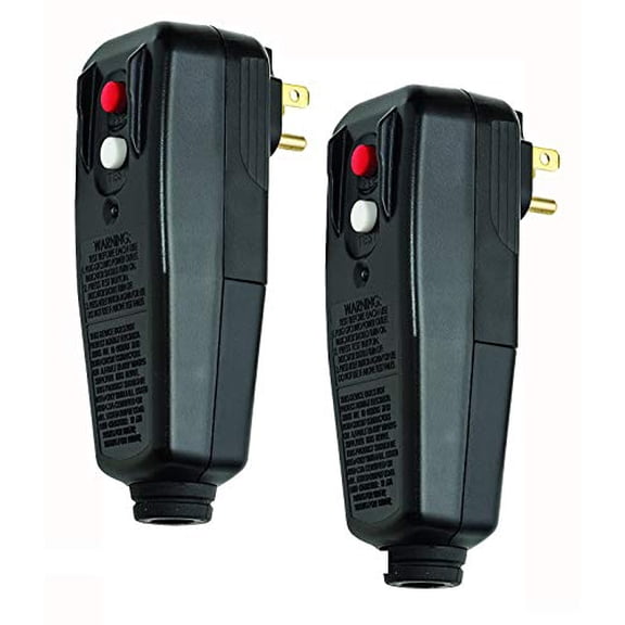 Manufacturing 30434009 Auto-Reset 15 AMP Right Angle GFCI Plug, Black - [2 Pack]$$Tools & Hardware Other
