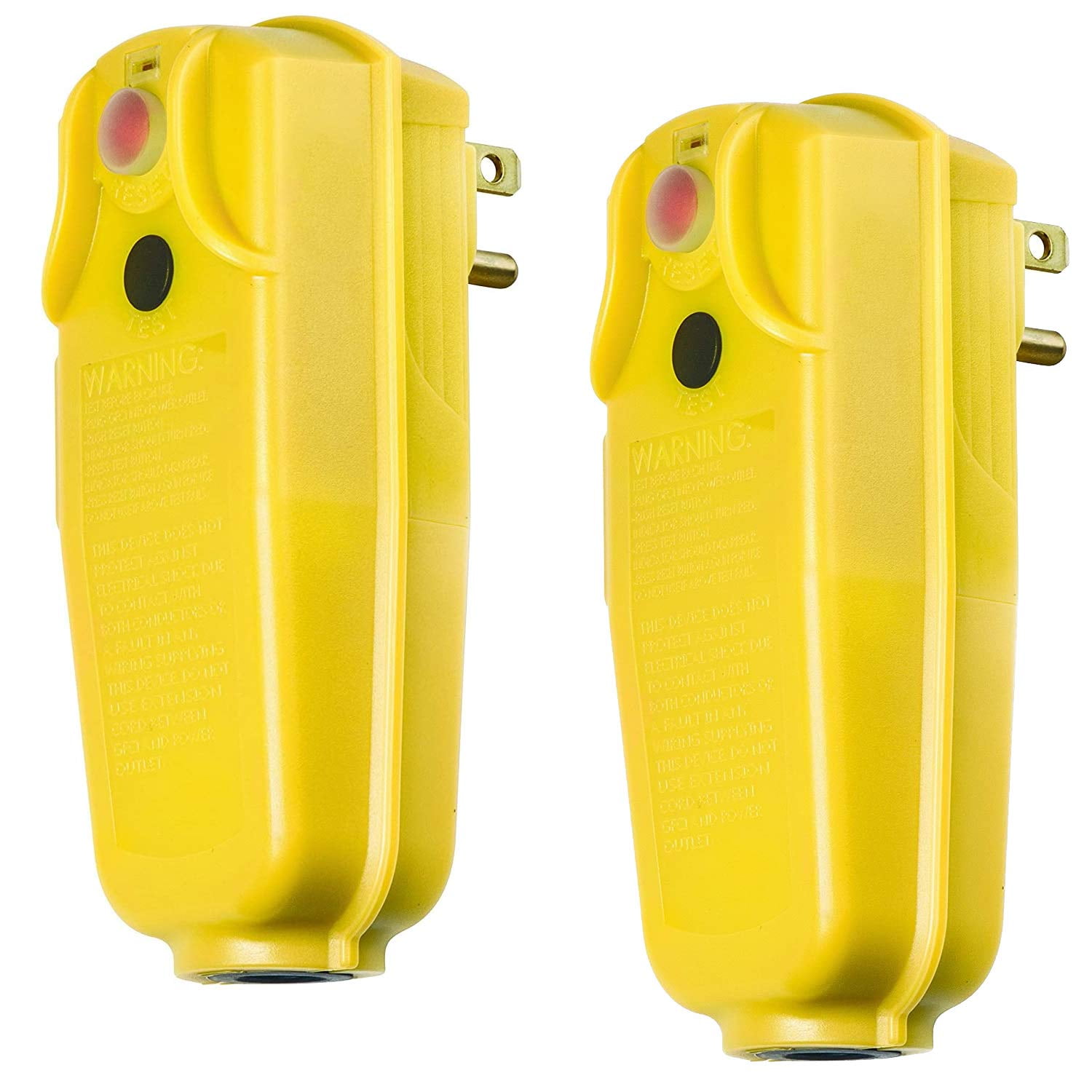 Manufacturing 30434010 AutoReset 15 AMP Right Angle GFCI Plug, Yellow