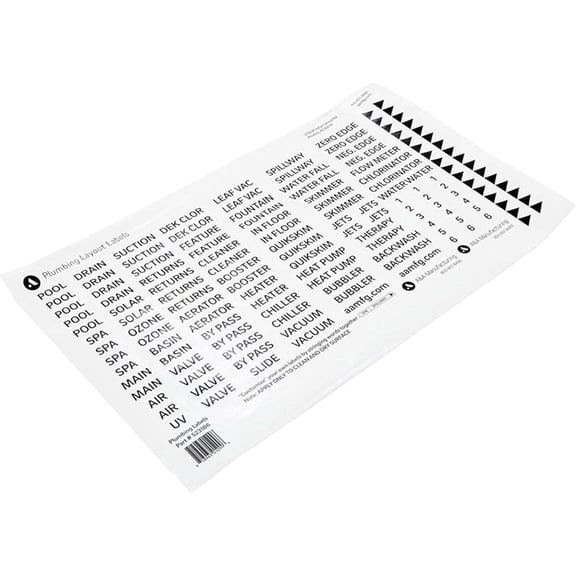 Manufacturing 523186 Plumbing Label