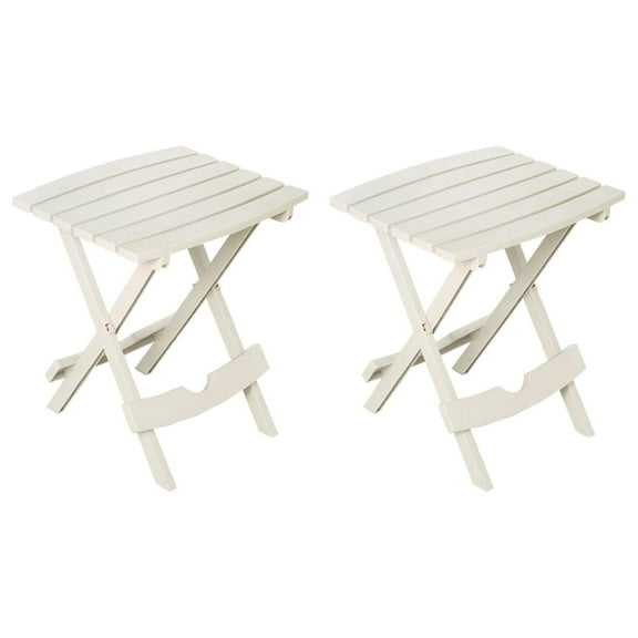 Manufacturing 8500--4702 Plastic Quik-Fold Side Table 2 Pack, White