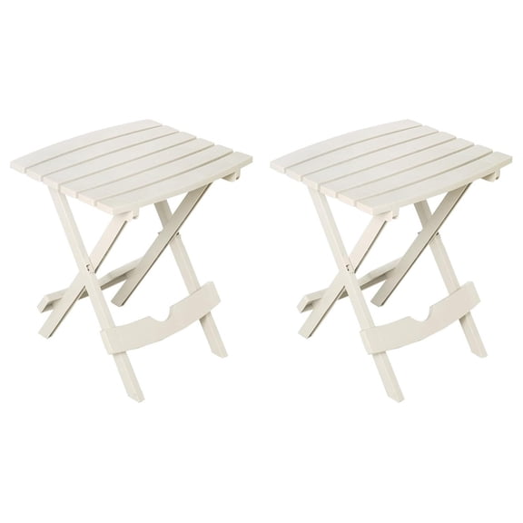 Manufacturing 8500--4702 Plastic Quik-Fold Side Table 2 Pack, White