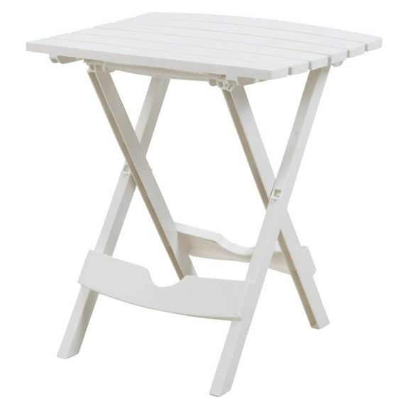 Manufacturing, White Quik Fold Patio Side Table, Resin, One Size