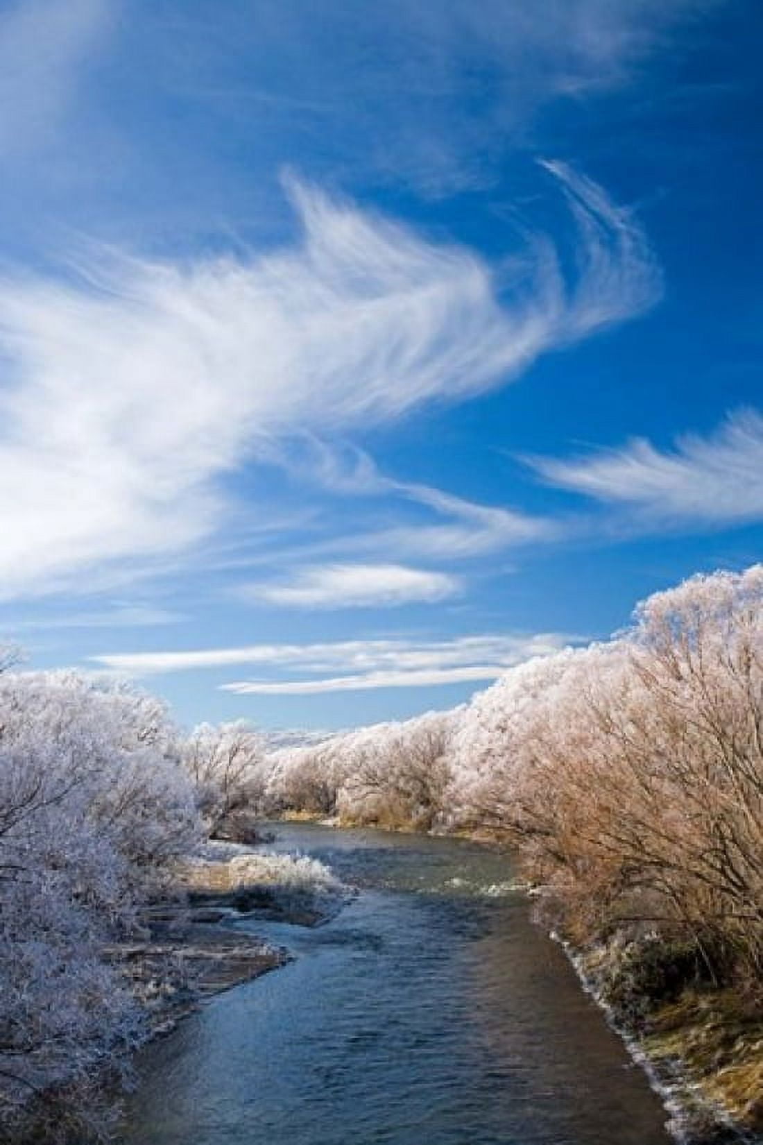 Manuherikia River and Hoar Frost Ophir Central Otago South Island New Zealand Canvas Art - David Wall DanitaDelimont (23 x 34)