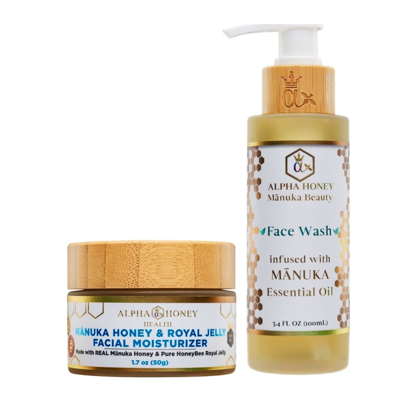 Manuka Beauty Face Wash & Manuka Honey Royal Jelly Face Cream Serum by