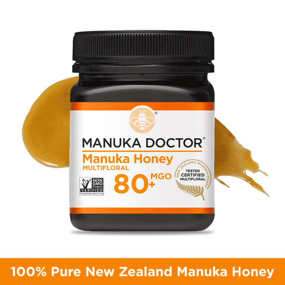 Manuka Doctor Manuka Honey, MGO 80+ Multifloral, 100% Pure New Zealand Honey, RAW, Non-GMO, 8.75oz