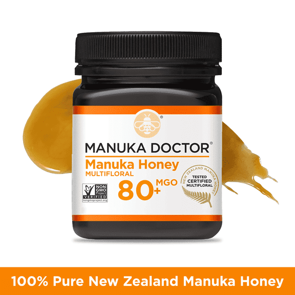 MANUKA DOCTOR Manuka Honey, MGO 80+ Multifloral, 100% Pure New Zealand Honey, RAW, Non-GMO, 8.75oz