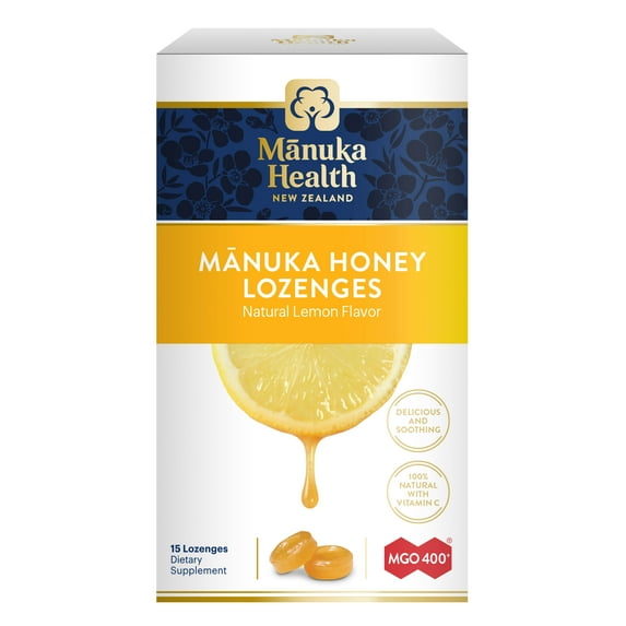 Manuka Health 37840 Lozenges Lemon Cough Drops, 15 Count