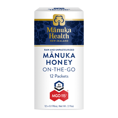Manuka Health UMF 6+/MGO 115+ Manuka Honey On-The-Go Packets, 12 Count