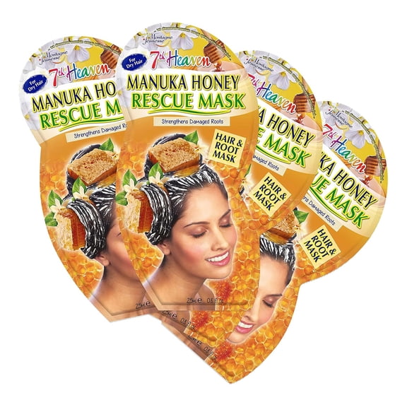 Manuka Honey Hair and Root Rescue Mask by 7th Heaven for Women - 4 x 0.84 oz Mask