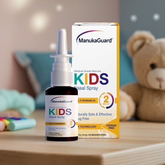 ManukaGuard Kids Nasal Spray with Medical Grade Manuka Honey, Drug-Free, 0.51 fl oz