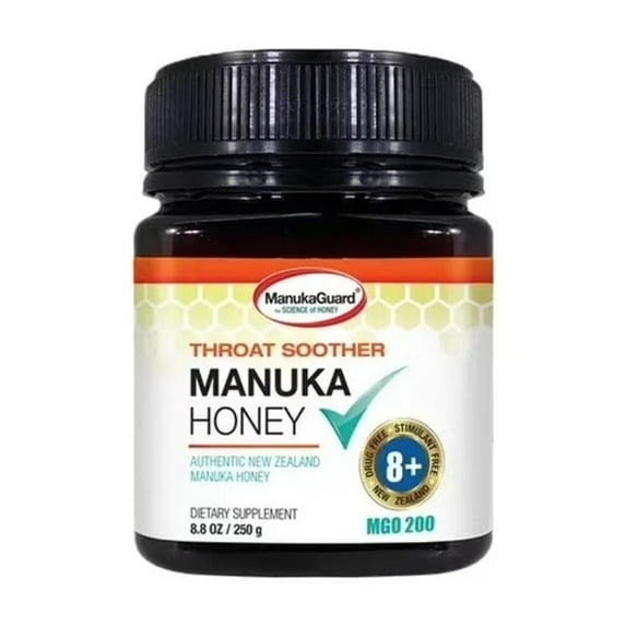 ManukaGuard Medical Grade Manuka Honey – Natural Throat Soother MGO 200, for Sore Throats, 8.8 oz