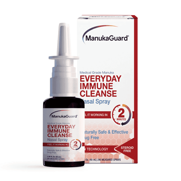ManukaGuard Nasal Spray Daily Immune Cleanse with Medical-Grade Manuka Honey MGO 600 for Allergen & Sinus Cleansing, 1.35 oz