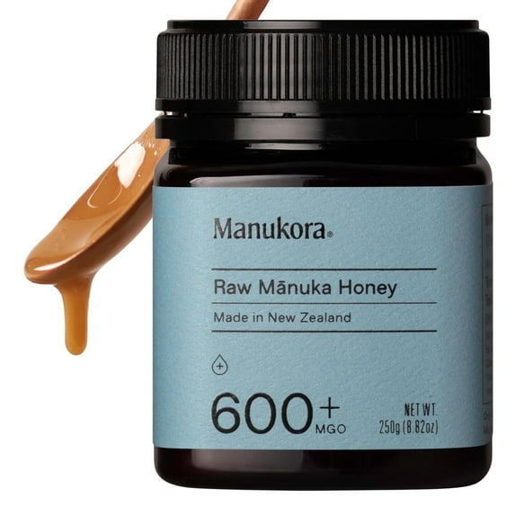 Manukora Raw Manuka Honey MGO 600+ | 100% Pure New Zealand Manuka Honey | Non-GMO | Certified MGO | 250g (8.82oz)