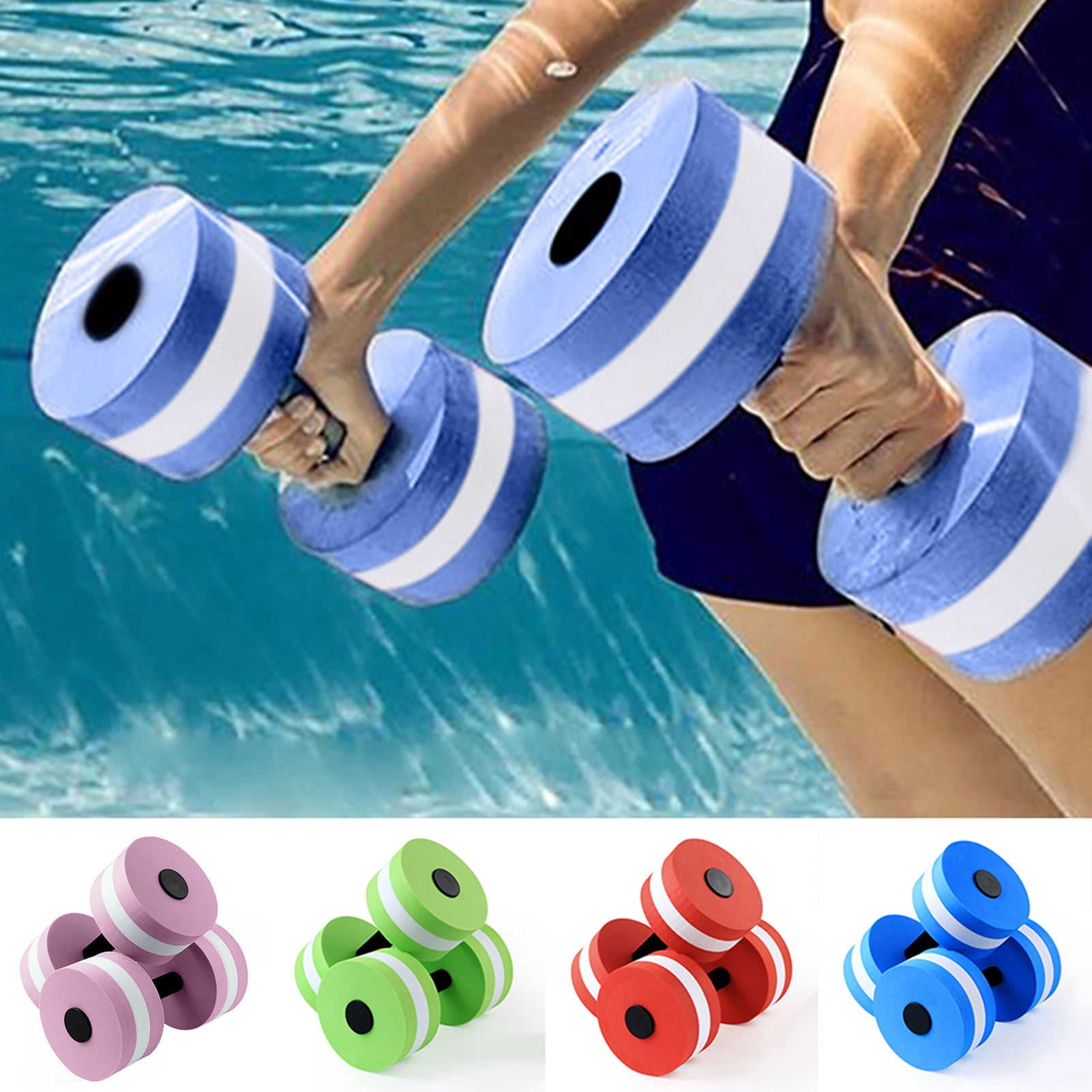Manunclaims 1 Pair Water Dumbbells, Water Aerobic Exercise Foam Dumbbell Pool Resistance, Water