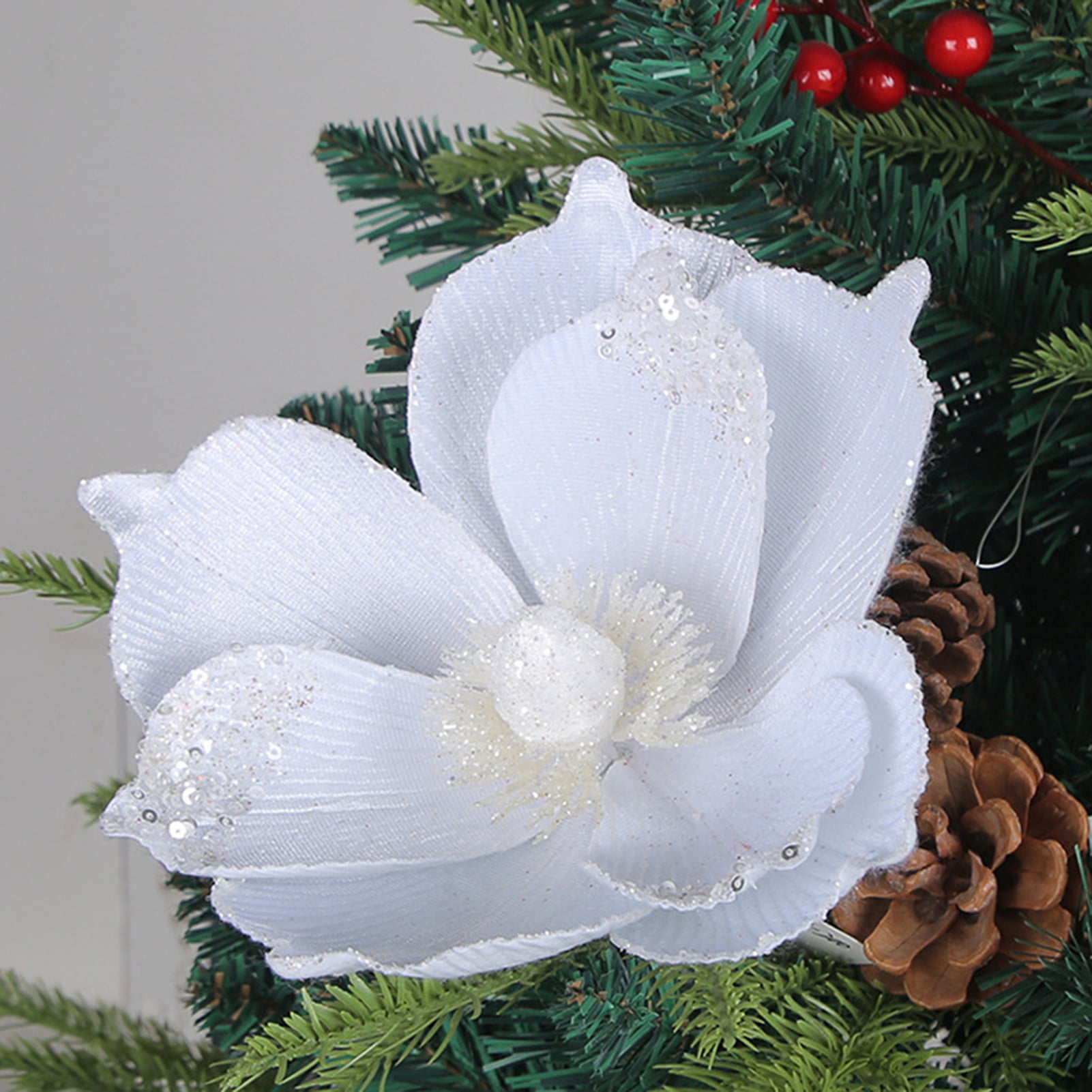 Manunclaims 10” Artificial Plastic Red Poinsettia Christmas Bouquet ...