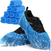 Manunclaims 100 Pack (50 Pairs) Disposable Plastic Shoe Covers & Boot Covers Waterproof Non-slip for Construction, Workplace, Indoor Carpet Floor Protection, One Size Fits Most.